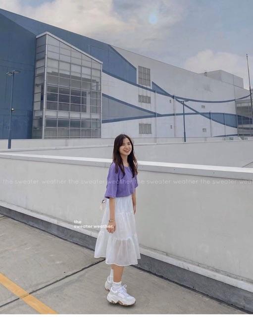 CHÂN VÁY BA TẦNG VOAN LỤA HAI MÀU UZZLANG