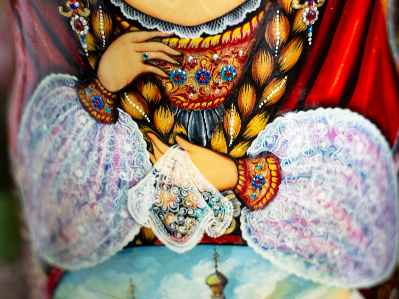 BỘ BÚP BÊ NGA MATRYOSHKA CỠ LỚN 30 LỚP CAO 50CM HOA VĂN "PHONG CẢNH NƯỚC NGA" CỰC ĐẸP, ĐỘC ĐÁO VÀ SANG TRỌNG