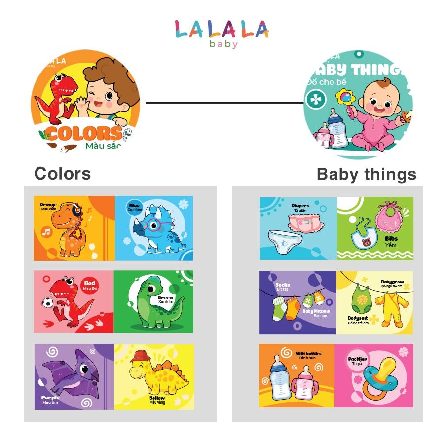 Sách vải cho bé sơ sinh 0 đến 12 tháng Lalala baby, an toàn tuyệt đối, kích thước 12x11cm, 8 mặt sột soạt.