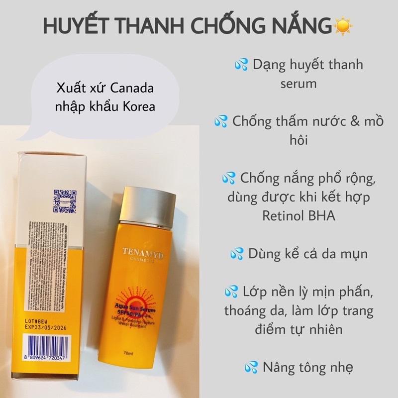 HÀNG NHẬP KHẨU-Huyết Thanh TENAMYD Aqua Sun Serum SPF50/PA+++ Tinh Chất Chống Nắng, Kem Chống Nắng Dạng Nước Mọi Loại Da