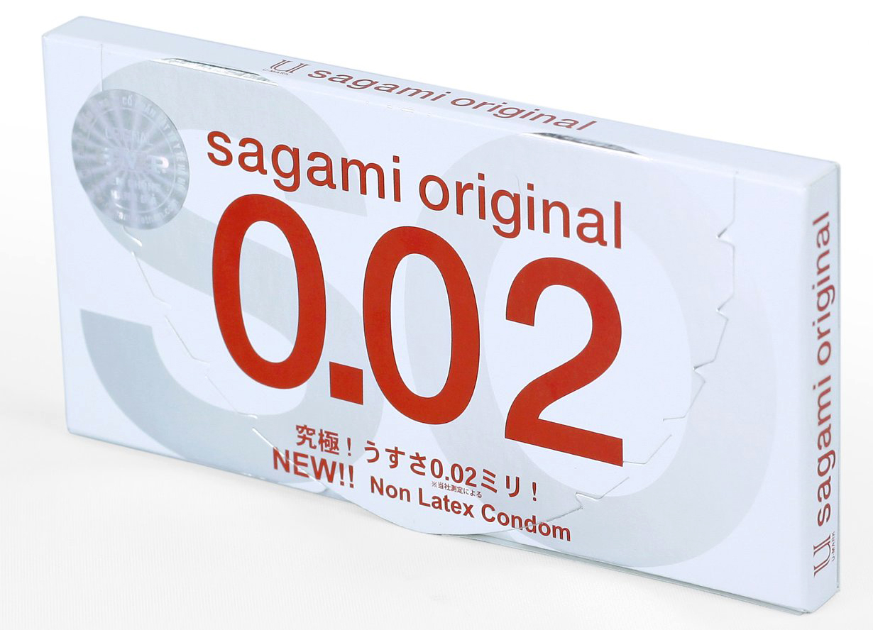 Bao Cao Su Sagami Original 0.02 - Hộp/2 chiếc + Tặng 1 Bao Cao Su Sagami