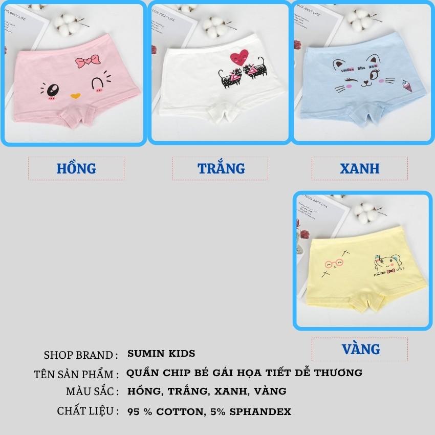 Quần chip cho bé mẫu quần quần chip đùi cho bé gái họa tiết dễ thương vải cotton SUMIN KIDS