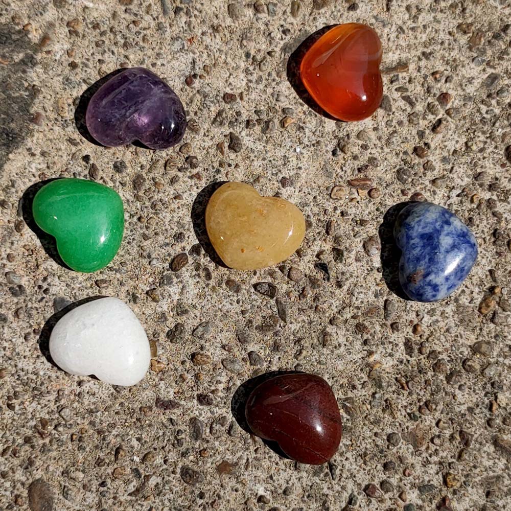 Sét 7 viên đá chakra tự nhiên mang năng lượng tích cực kèm túi màu ngẫu nhiên
