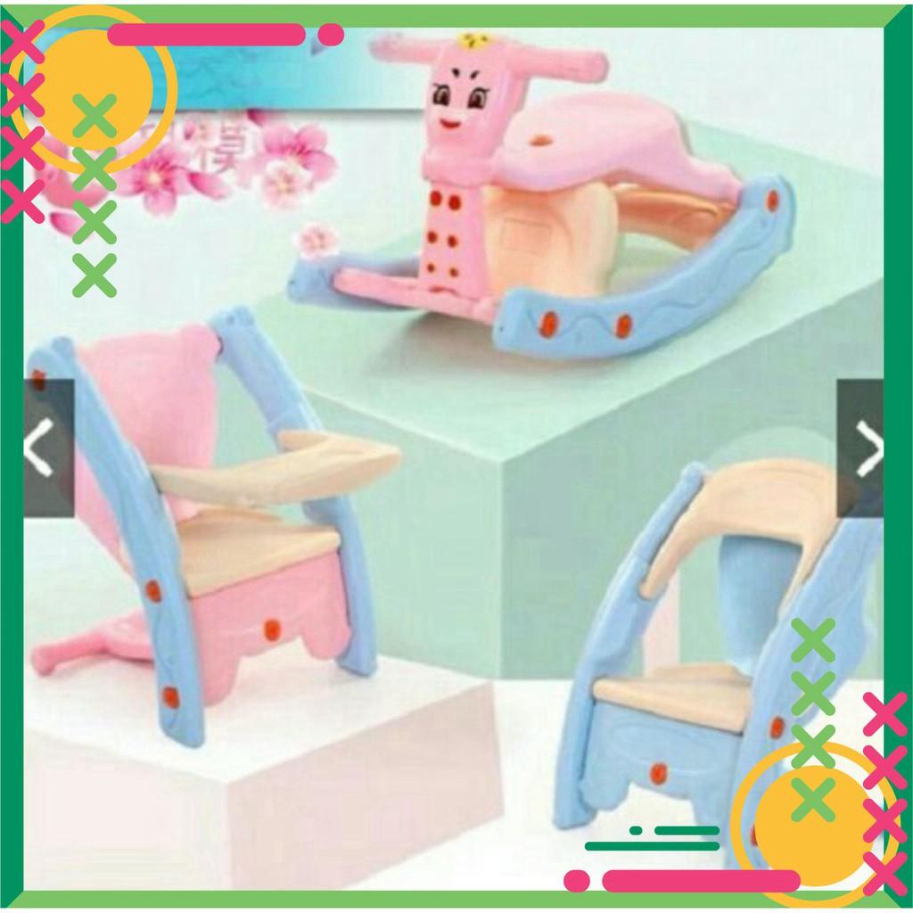 Ghế ngồi ghế ăn dặm kiêm bập bênh cho bé 3in1