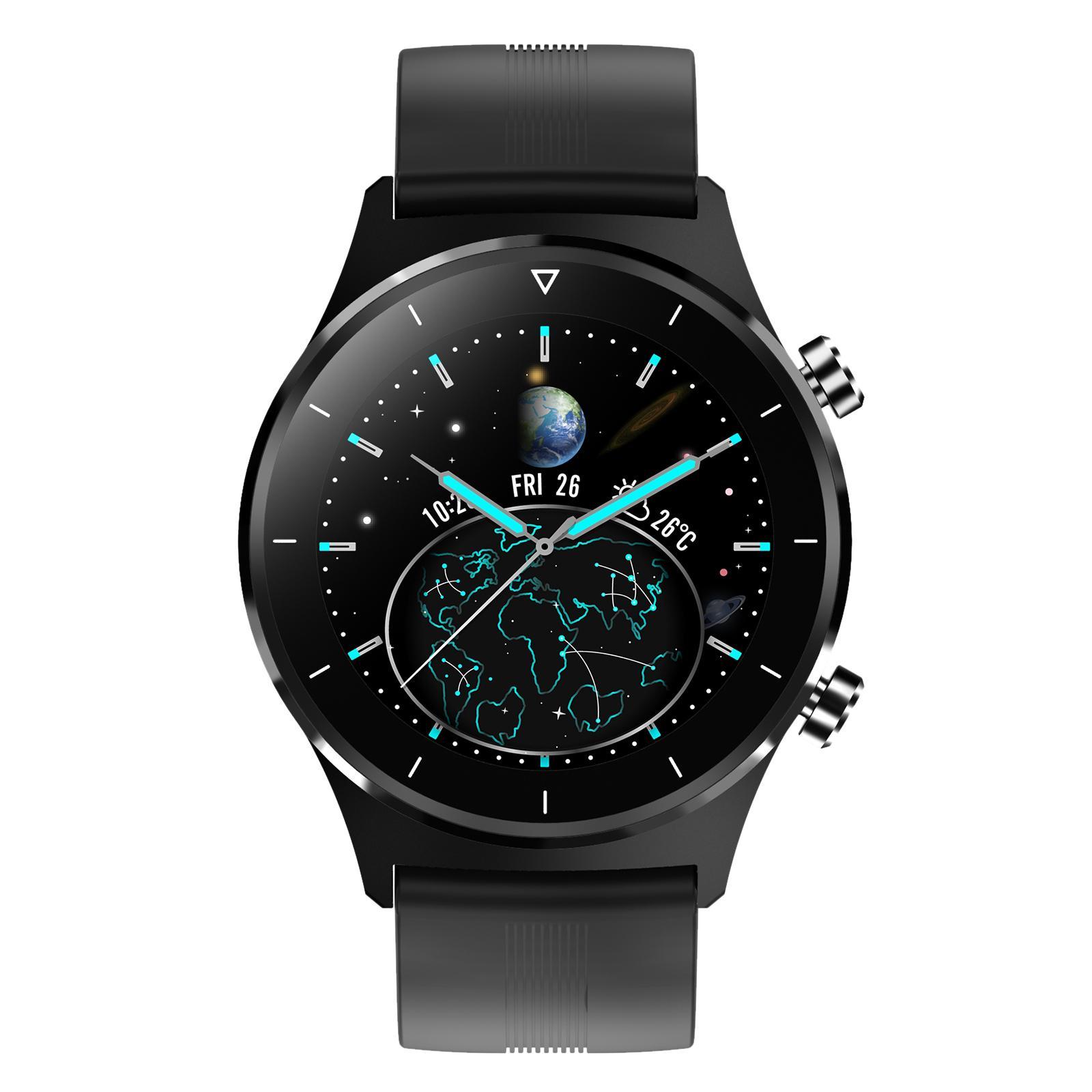 E13 1.28inch Round Fashion Bluetooth 5.0 Smart Watch Pedometer Waterproof Black