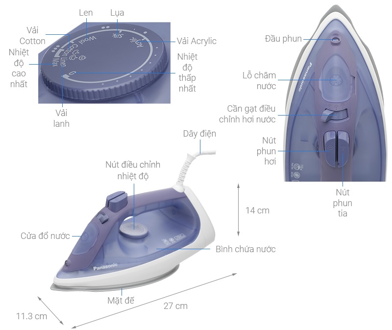 Hình ảnh Bàn ủi hơi nước Panasonic NI-S530ARA - Hàng Chính Hãng