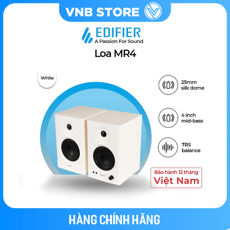 Loa kiểm âm Edifier MR4 Xử lý tín hiệu số Đầu vào TRS balance - Hàng chính hãng