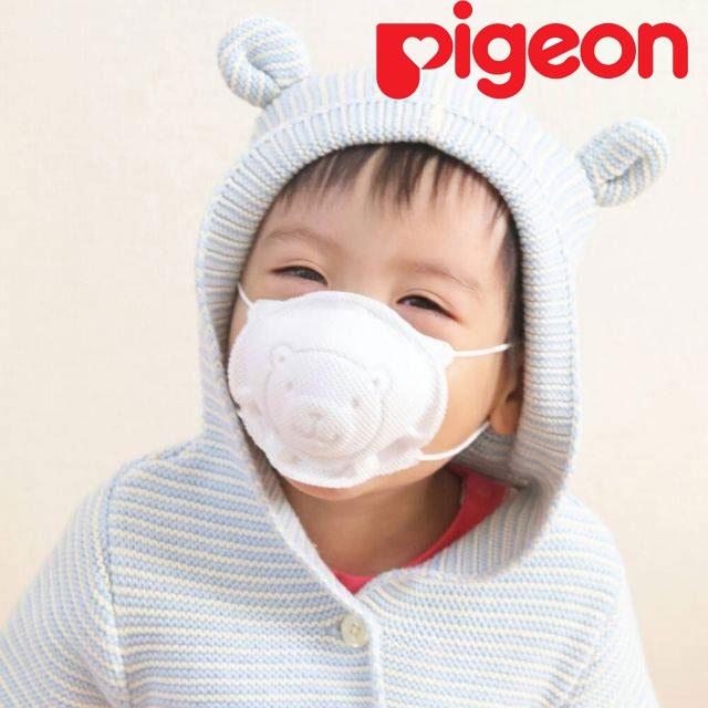 Khẩu trang gấu cho bé Pigeon 3 lớp, khẩu trang trẻ em kháng khuẩn 12m