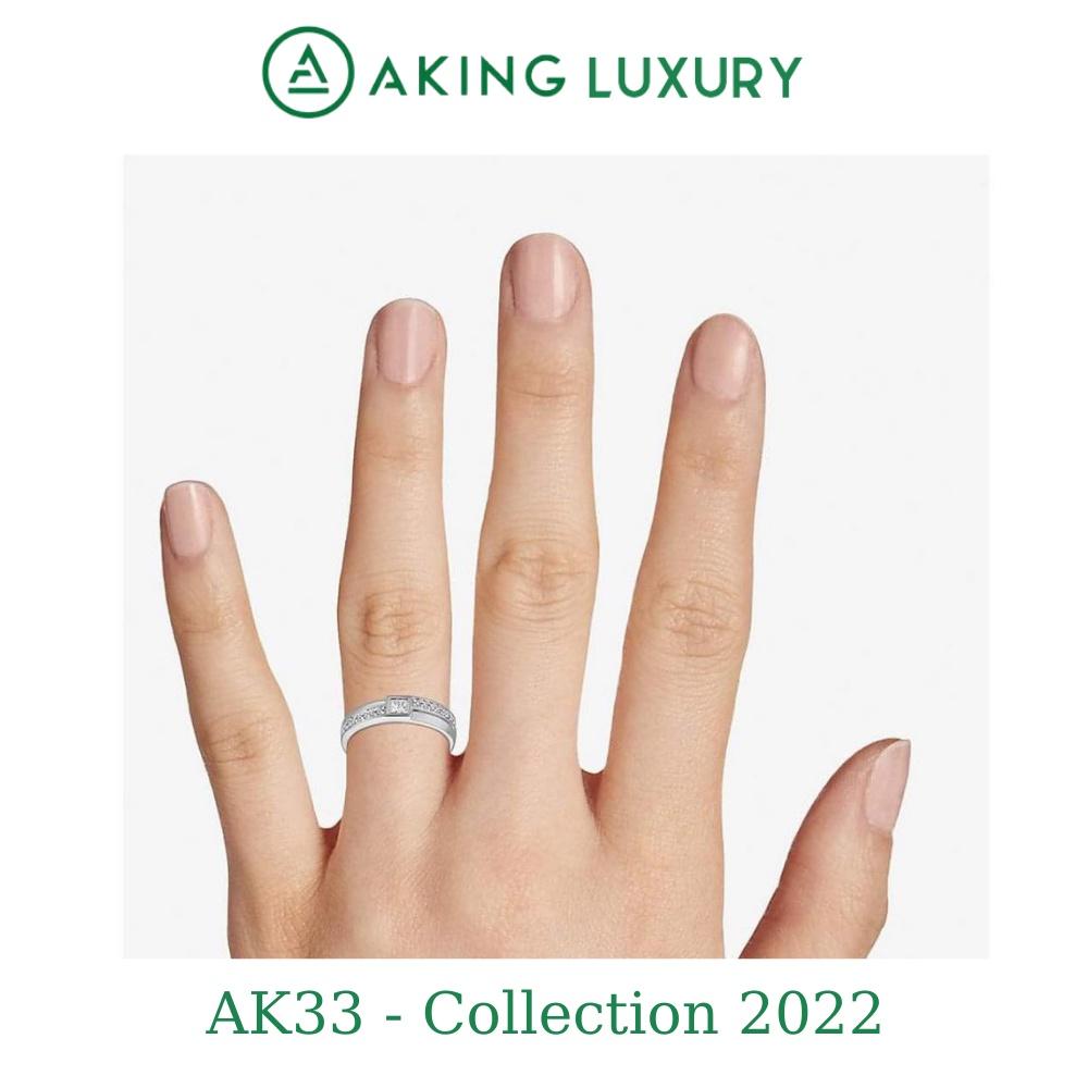 Nhẫn bạc cao cấp AK33. Nhẫn bạc đính đá vuông tạo cảm giác khỏe khoắn, năng động. Nam nữ đều đeo hợp. Mẫu mới nhất 2022