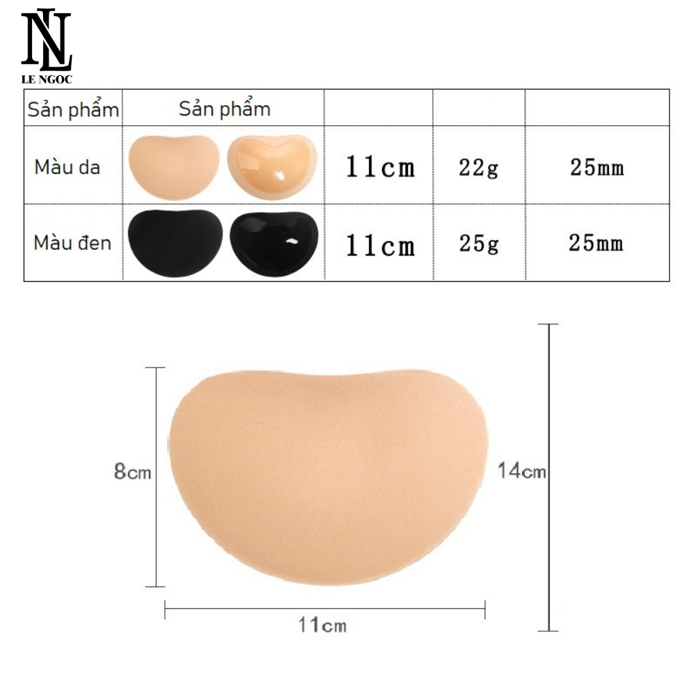 Miếng dán độn áo lót,áo bơi nâng ngực, cặp miếng dán nâng ngực, mút độn tim dày 2cm siêu nâng tăng vòng 1 -LN005