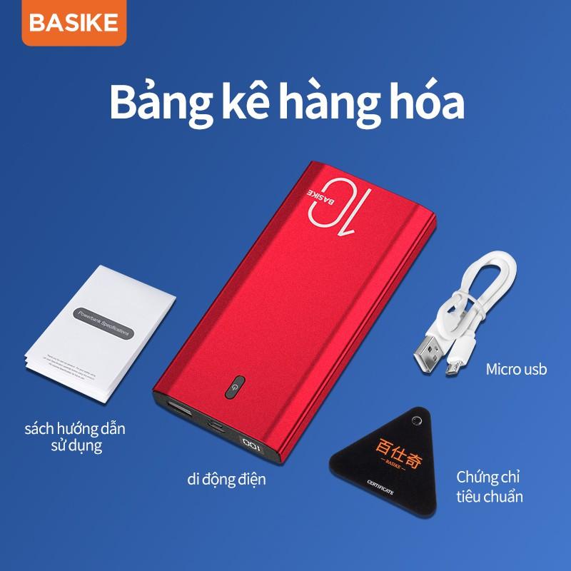 Sạc Dự Phòng BASIKE PT06 10000mah hỗ trợ sạc nhanh nguồn hiển thị kỹ thuật số nhỏ gọn cho iPhone Samsung OPPO-Hàng chính hãng