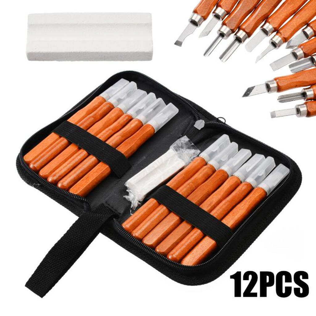 Wood Carving Chisels Knife 12pcs/set For Basic Wood Cut Professional DIY