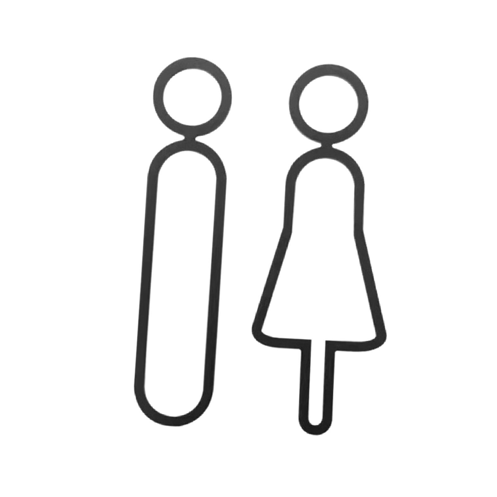 2x Toilet Signs Wall Door Signage Modern Decorations Acrylic Toilet Door Sign