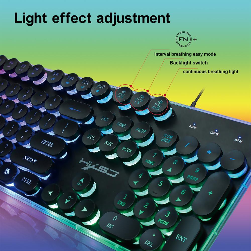Bộ bàn phím chuột chơi game có đèn nền đầy màu sắc HXSJ V300Y
