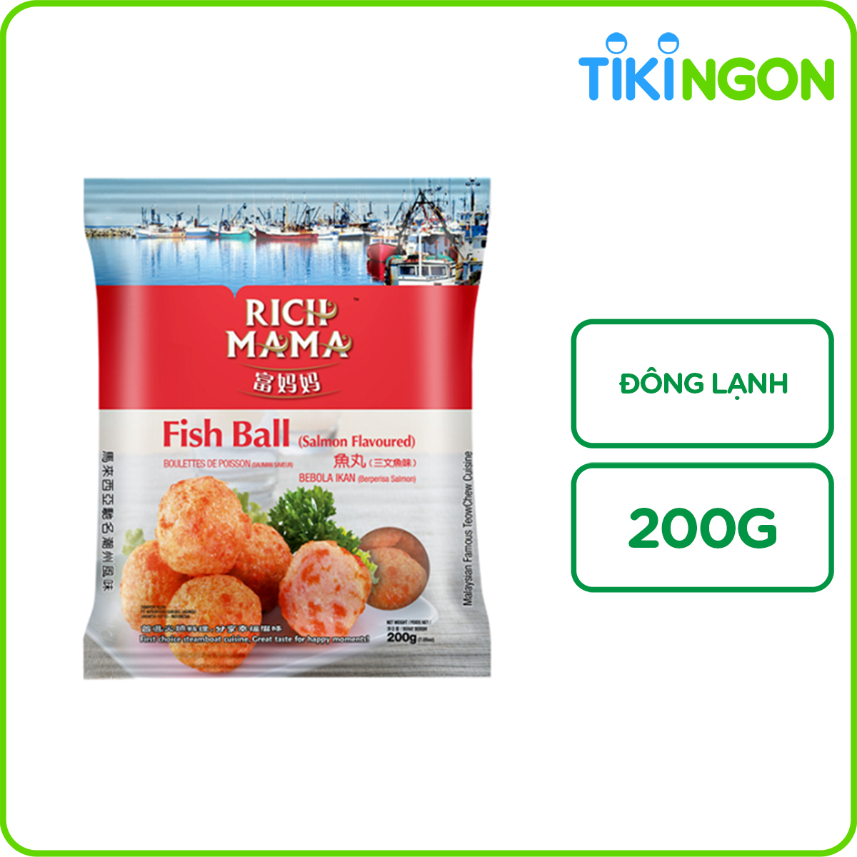 Cá viên vị cá hồi Rich Mama Đông Lạnh 200g