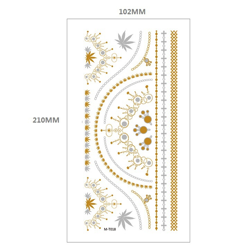 Xăm henna tạm thời ánh nhũ, miếng dán ánh kim cổ tay, vòng chân, cánh tay tha thu Legaxi