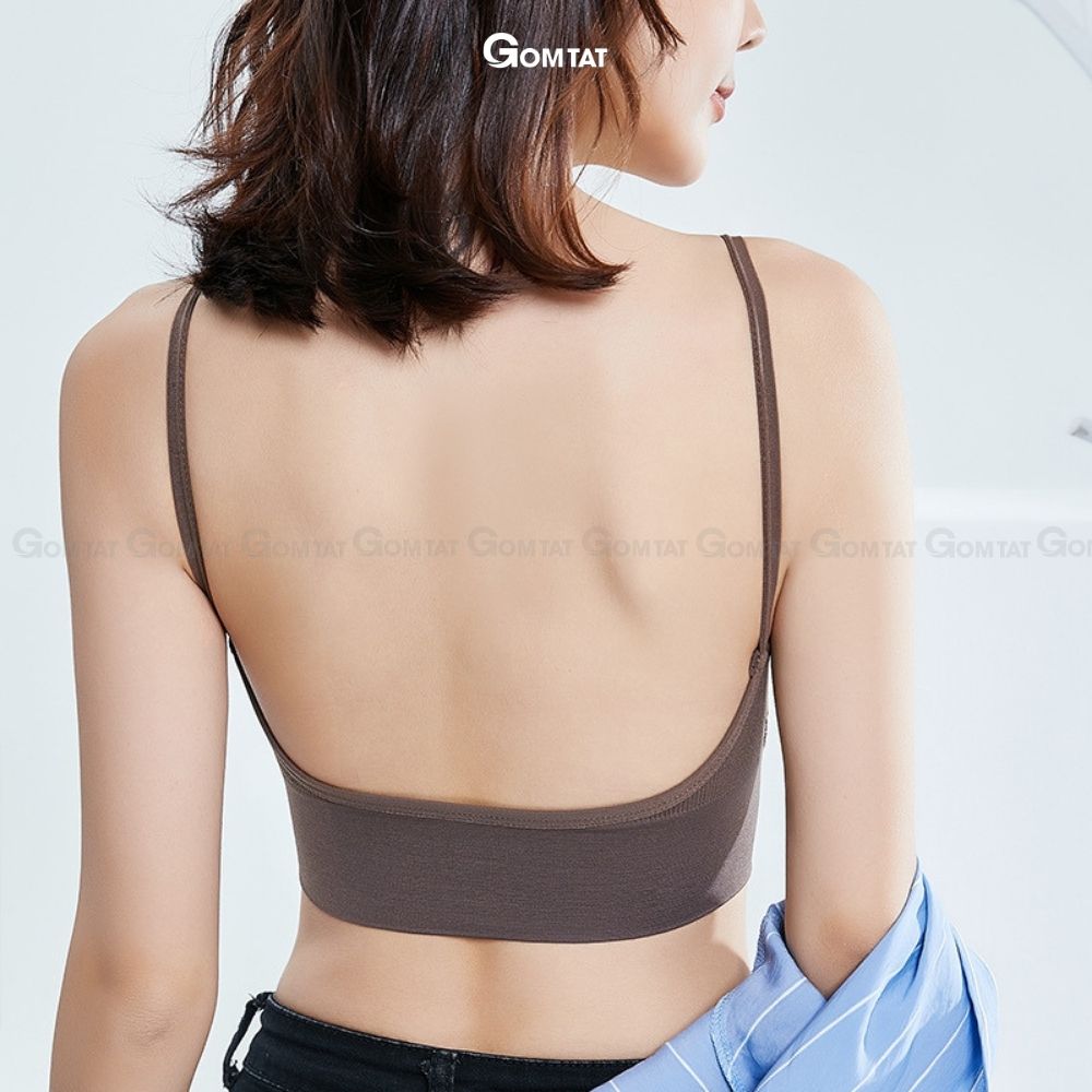 Áo Bra thun gân tâm tập gym, áo ngực khoét lưng chữ U kèm mút đệm mỏng - BRACHU-U-007