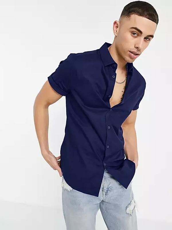 Áo Sơ Mi Tay Ngắn Skinny Fit Shirt - SIZE S