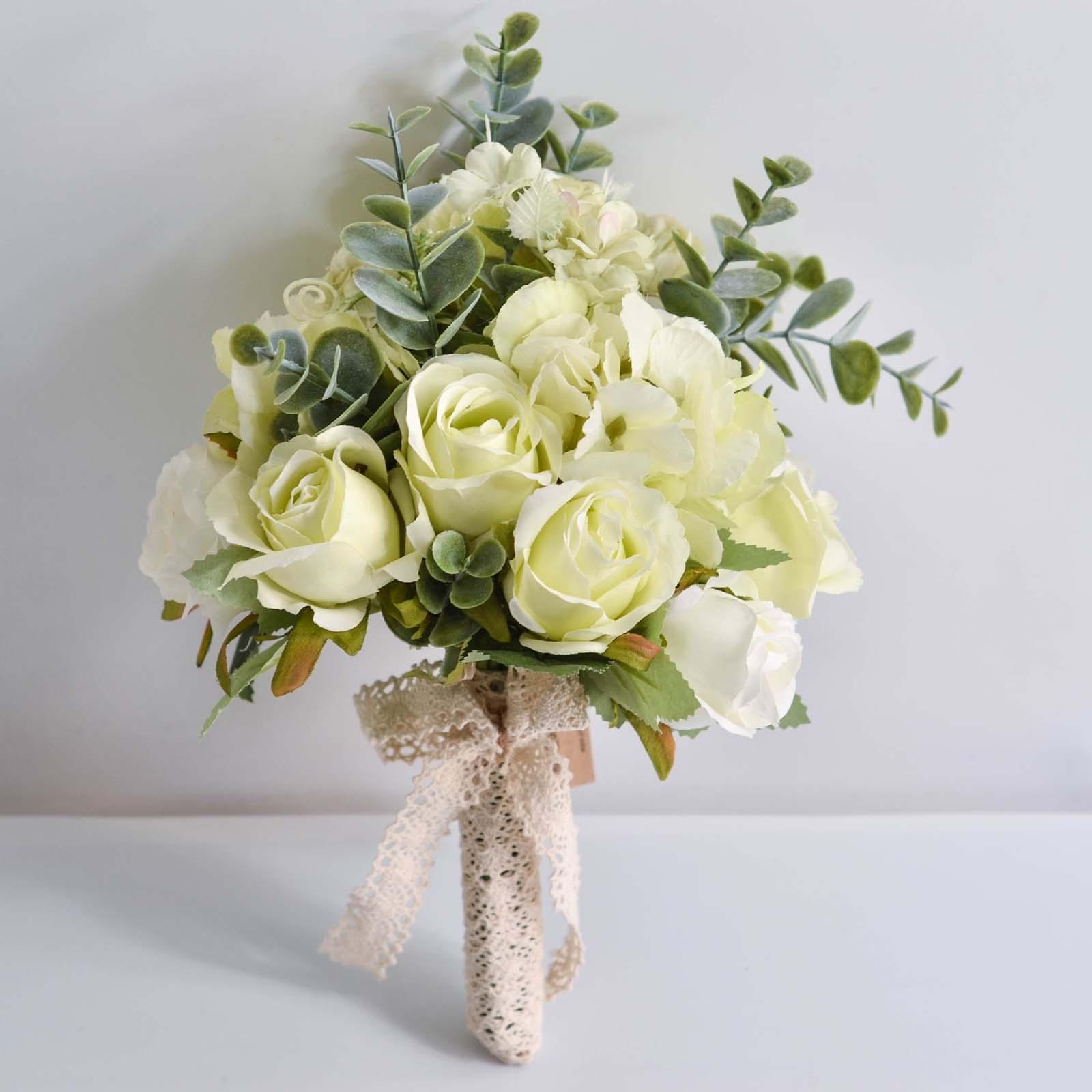 Artificial Flowers Bridal Bouquet Silk Flower Elegant Bouquet Wedding Bouquet Bridesmaid Flower for Wedding Anniversary Supplies Decorations