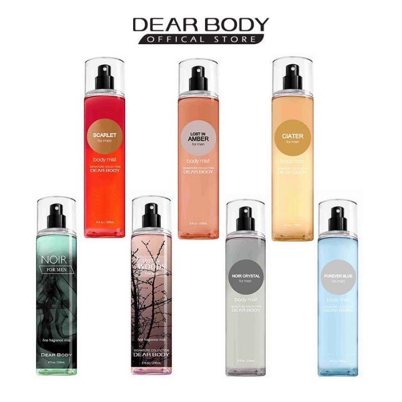 XỊT THƠM TOÀN THÂN Dành Cho Nam - BODY MIST DEAR BODY FOR MEN 236ml - Hương Thơm Nam Tính - Mạnh Mẽ - Lưu Hương 6h