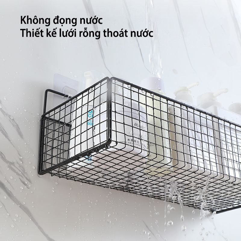 Kệ Đựng Đồ Nhà Tắm Dán Tường Hình Chữ Nhật , Kệ Thép Sơn Tĩnh Điện Cao Cấp Không Rỉ Siêu Chắc