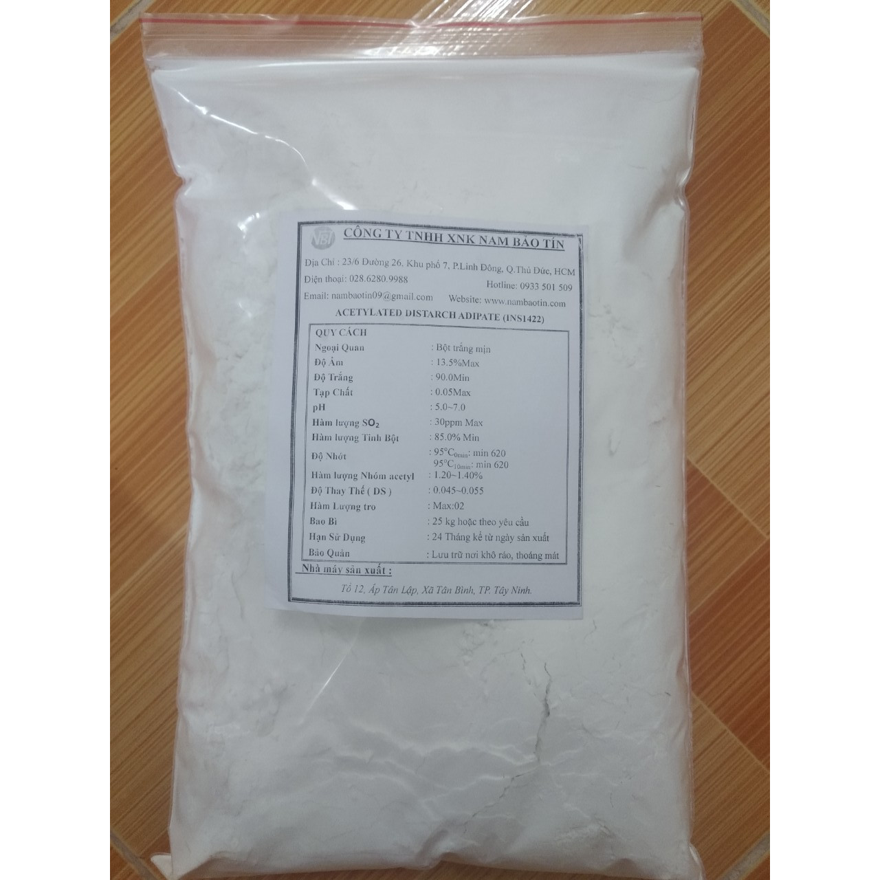 TINH BỘT BIẾN TÍNH ACETYLATED DISTARCH ADIPATE  I Gói 1kg