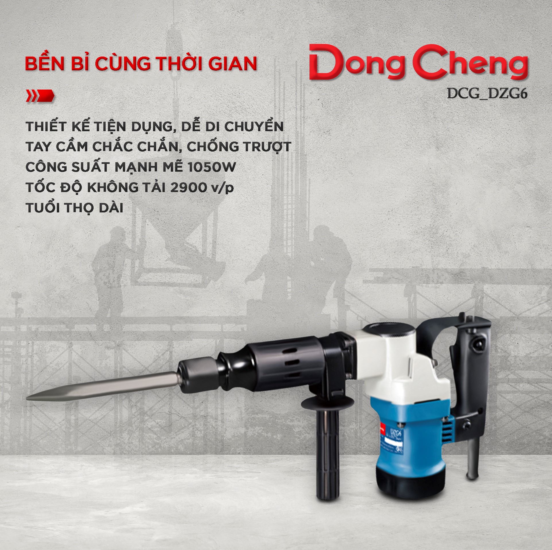 Máy đục bê tông Dongcheng DZG6_Chính Hãng