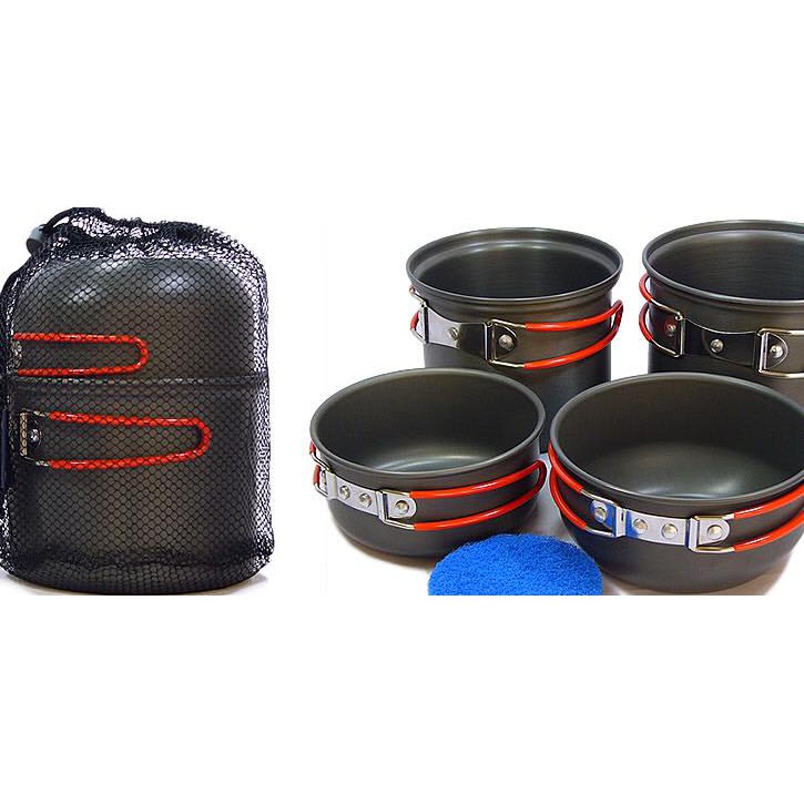 Bộ dụng cụ nấu ăn dã ngoại cắm trại Firemaple FMC-208  nồi camping 4 món lunch box A291