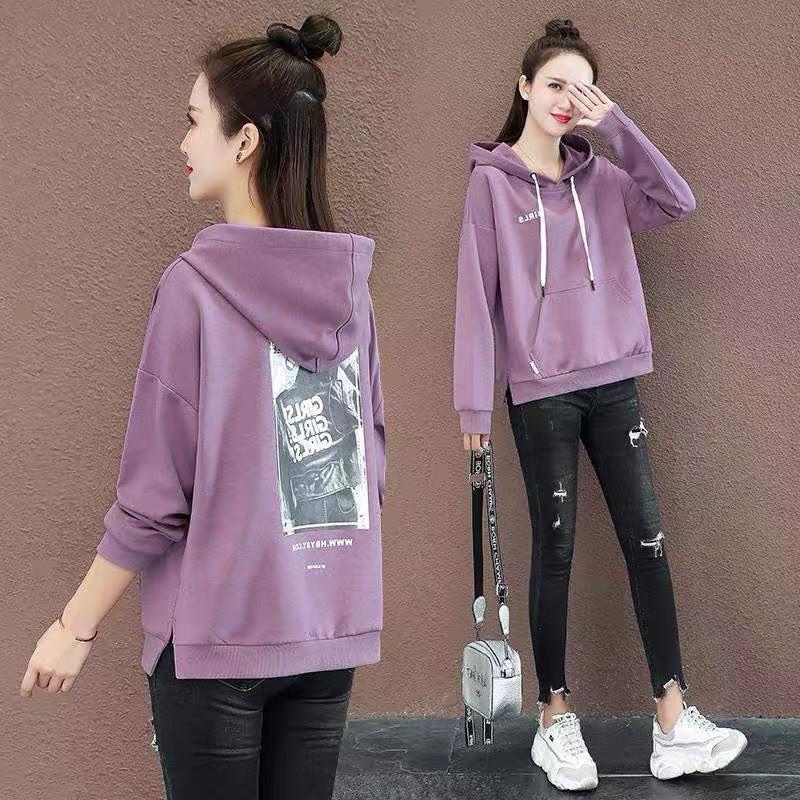 Áo nỉ nữ thêu chữ girl túi trước trẻ trung