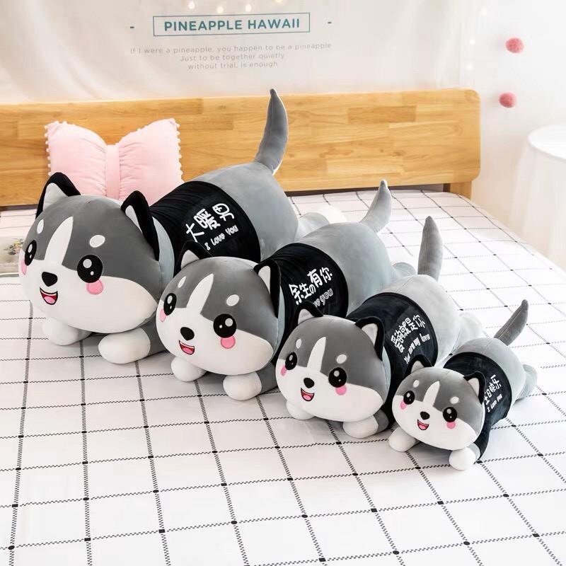 Gấu bông Husky ôm ngủ mèo cute đáng yêu cho bé size 120cm