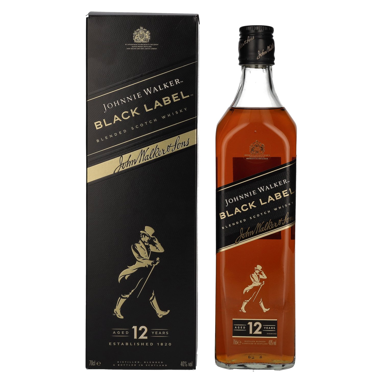Rượu Johnnie Walker Black Label Blended Scotch Whisky 40% 750ml [Không Hộp]