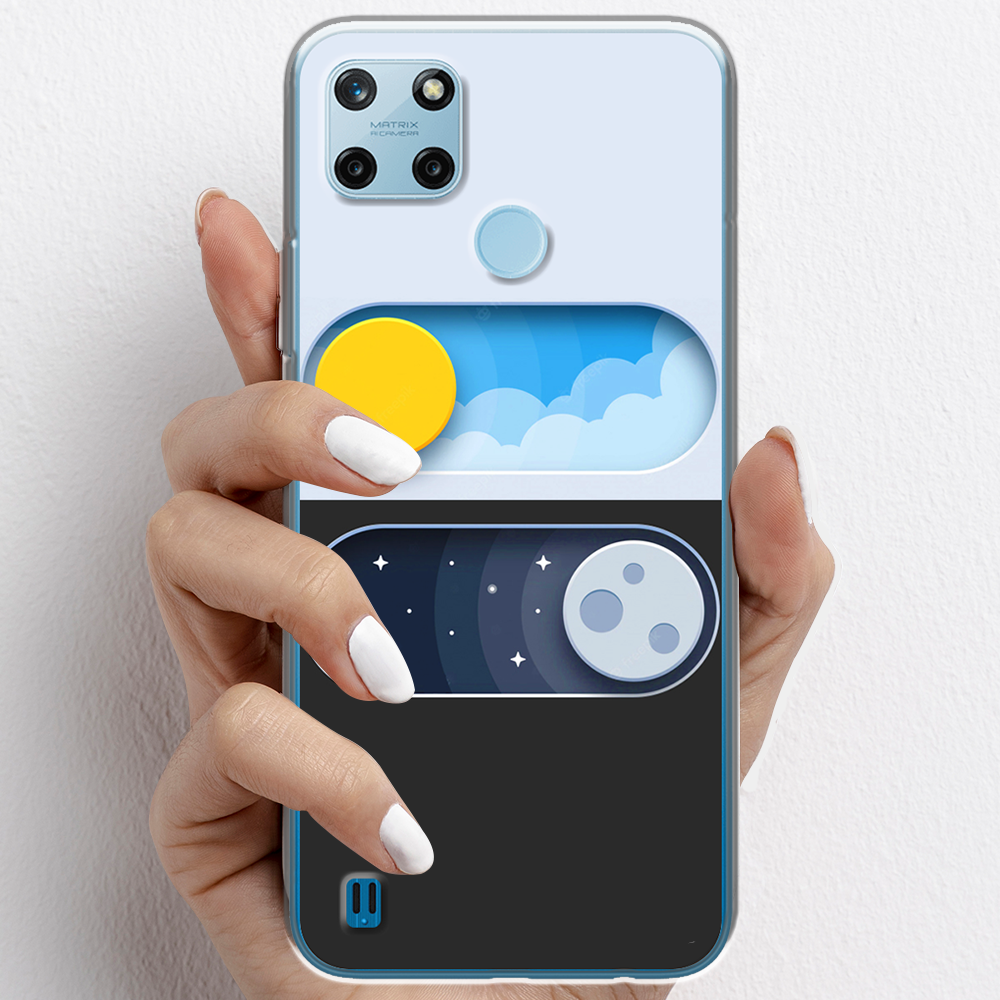 Ốp lưng cho Realme C25Y nhựa TPU mẫu Ngày đêm