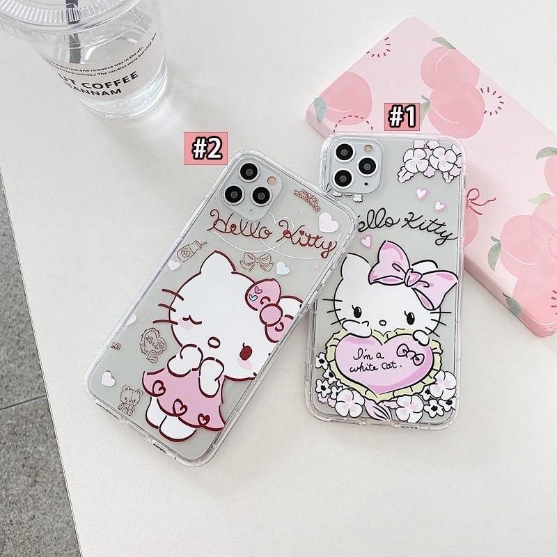Ốp Lưng Case dành cho Iphone Dẻo Hello kitty hồng Trong Không Ngả Màu 7g/8g/7Plus/8Plus/X/Xs/Xsmax/Xr/11/11Pro/11Promax/12/12pr