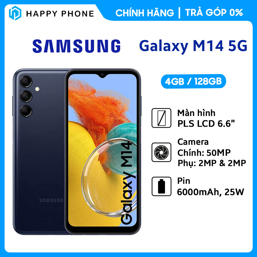 Điện thoại Samsung Galaxy M14 5G (4GB/128GB) - Hàng chính hãng - Đã kích hoạt bảo hành điện tử