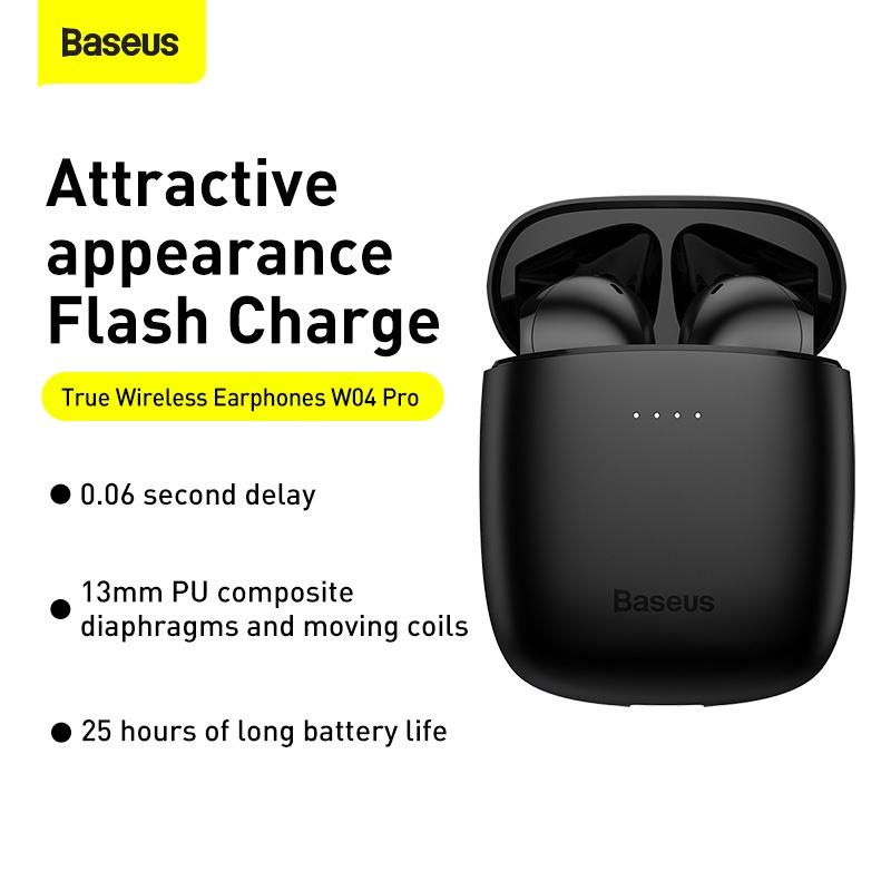 Tai nghe Bluetooth không dây Baseus Encok True Wireless Earphones W04/W04 Pro ( New Model 2022 ) (Hàng chính hãng)