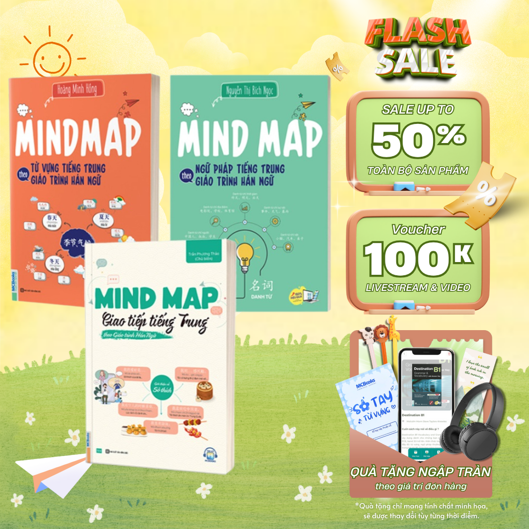 Sách - Combo Tự học tiếng Trung: Mindmap Ngữ pháp, Từ vựng và Giao Tiếp Theo Giáo Trình Hán Ngữ