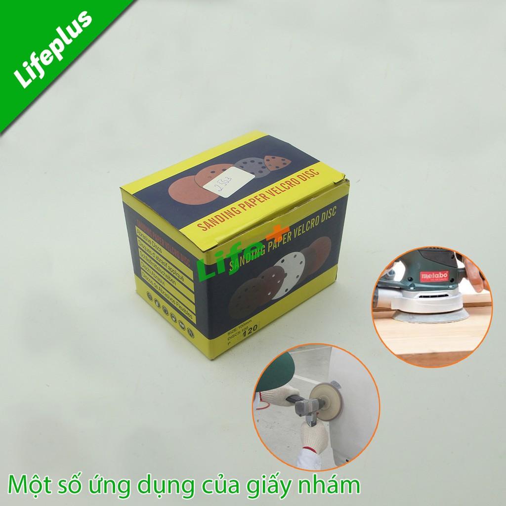 Hộp 100 giấy nhám tròn 100mm chuẩn P40