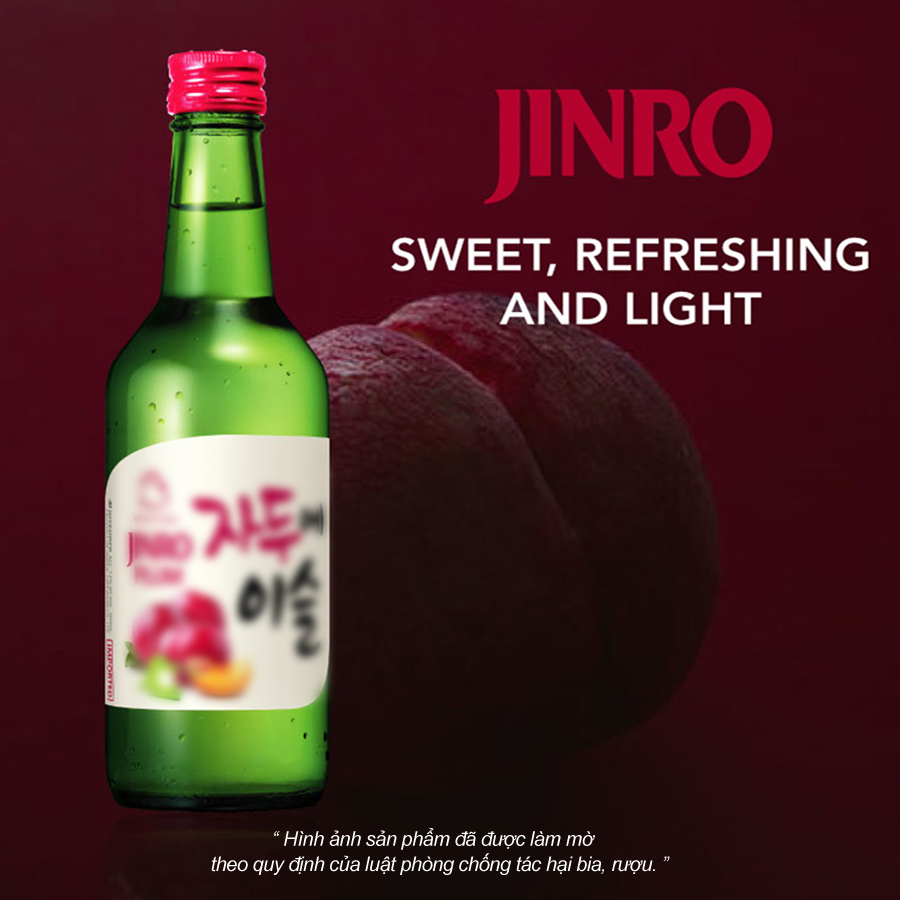 Rượu Soju Hàn Quốc Jinro Plum 13% 360ml Không Hộp
