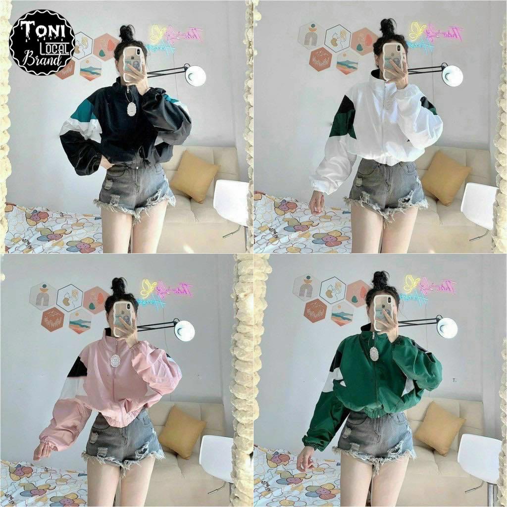 Áo Khoác Dù lửng tay phối Unisex