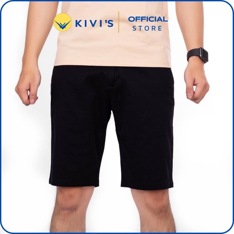 Quần short nam OKYI chất liệu kaki jean co giãn thiết kế đơn giản chuẩn form KIVI'S