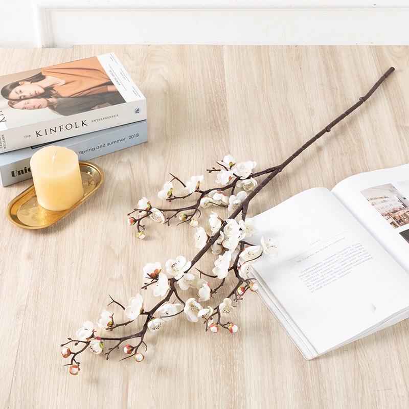 Hoa Giả, Cành Hoa Đào Tết Tuyệt Đẹp Dài 94cm Trang Trí Nhà Cửa, Decor Nội Thất HD-003