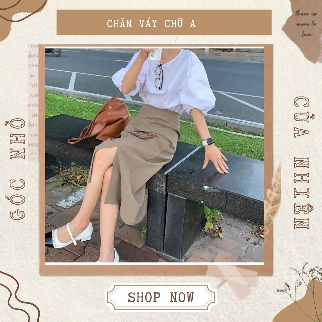 Chân Váy Dáng Dài Form Chữ A Khoá Kéo Sau