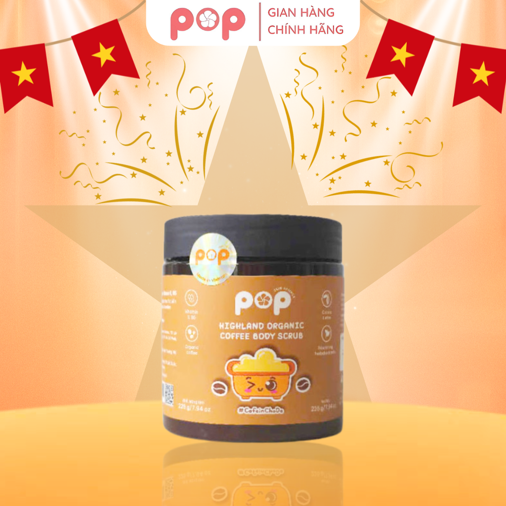 Scrub Cà Phê Hữu Cơ Cho Body – Tẩy Tế Bào Chết Làm Sáng Mịn Da - 225gr