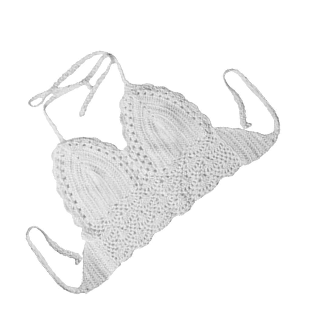 Women's Knit Mesh Crochet Hollow Bikini Cover Up Bar Tops Bathing Swimwear