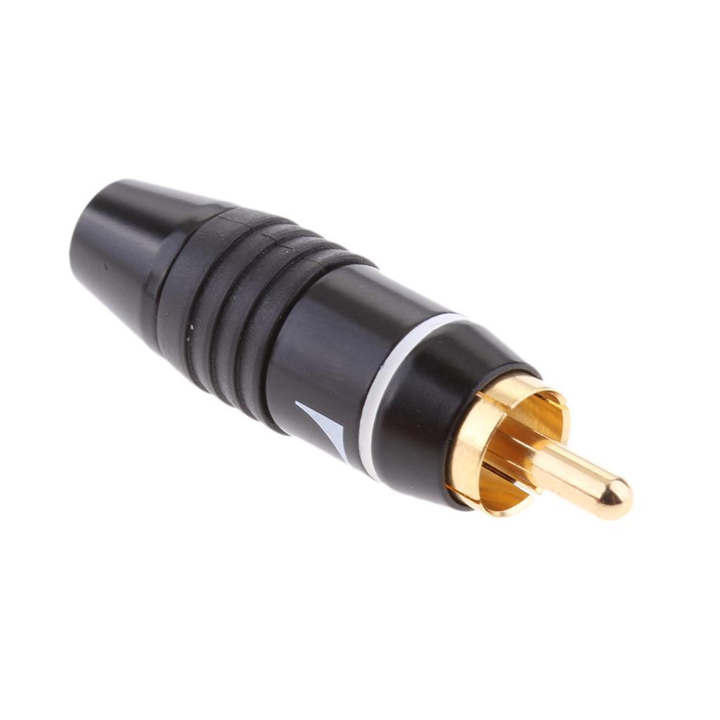 2x Copper  Plug Gold Plated  Video Adapter Connector Gold Plated