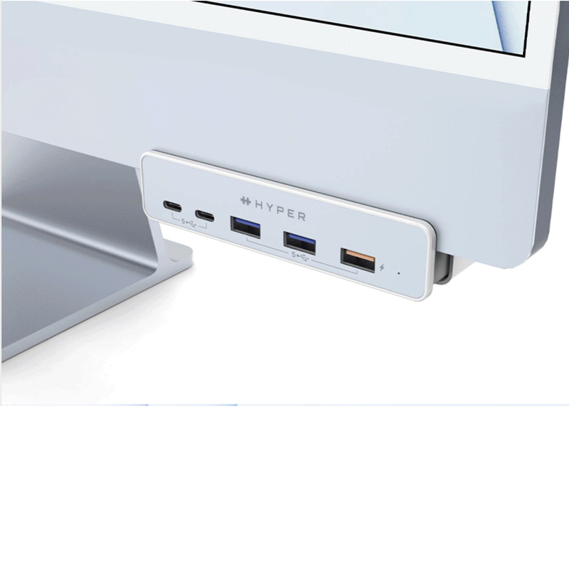 Cổng chuyển chuyên dụng dành cho iMac 24″ HYPERDRIVE 5 in 1 USB-C HUB - HD34A6 kèm 7 miếng dán theo màu iMac 24&quot; - Hàng Chính Hãng