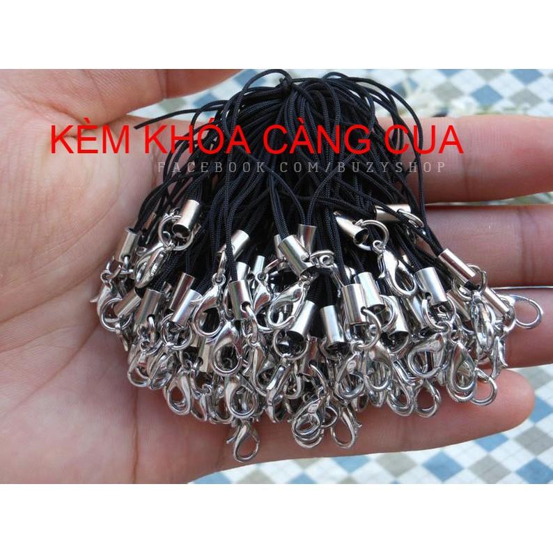 (05 cái) móc điện thoại kèm khoen tròn nguyên liệu thủ công, phụ liệu handmade - 5c(Kèm khoáD 2cm)