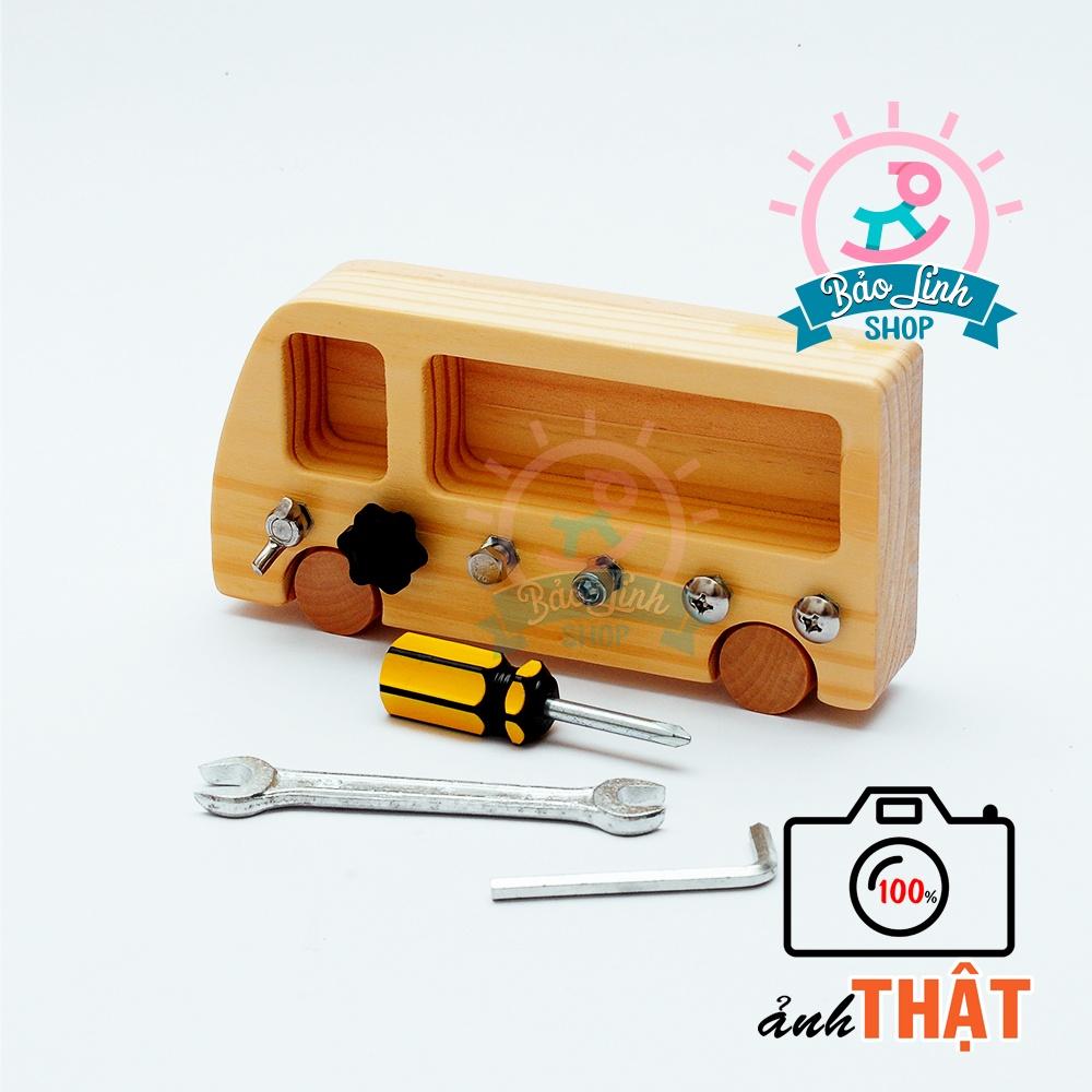 Đồ chơi gỗ bảng bận rộn Busy Bus cho bé 3-5 tuổi phát triển trí tuệ, phát triển kỹ năng cơ bản|