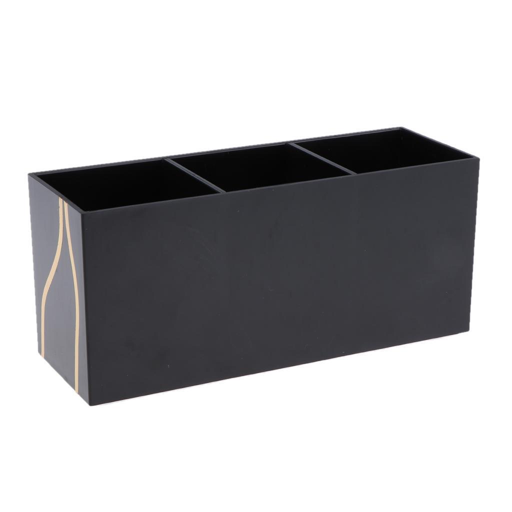 Makeup Brushes Display Stand Storage Cosmetic Container Acrylic Case&3 Holes