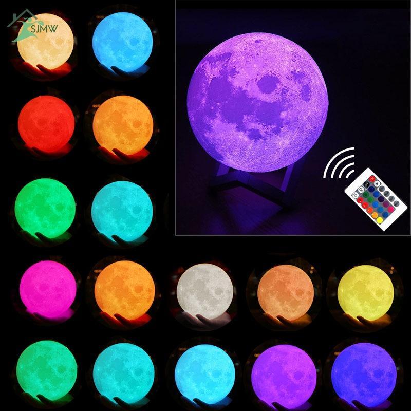 Đèn Ngủ Hình Mặt Trăng 3D Sạc USB Độc Đáo